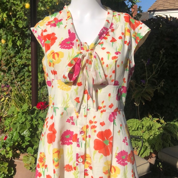 Merona White Floral Dress with Jacket Sz2 - Picture 5 of 8